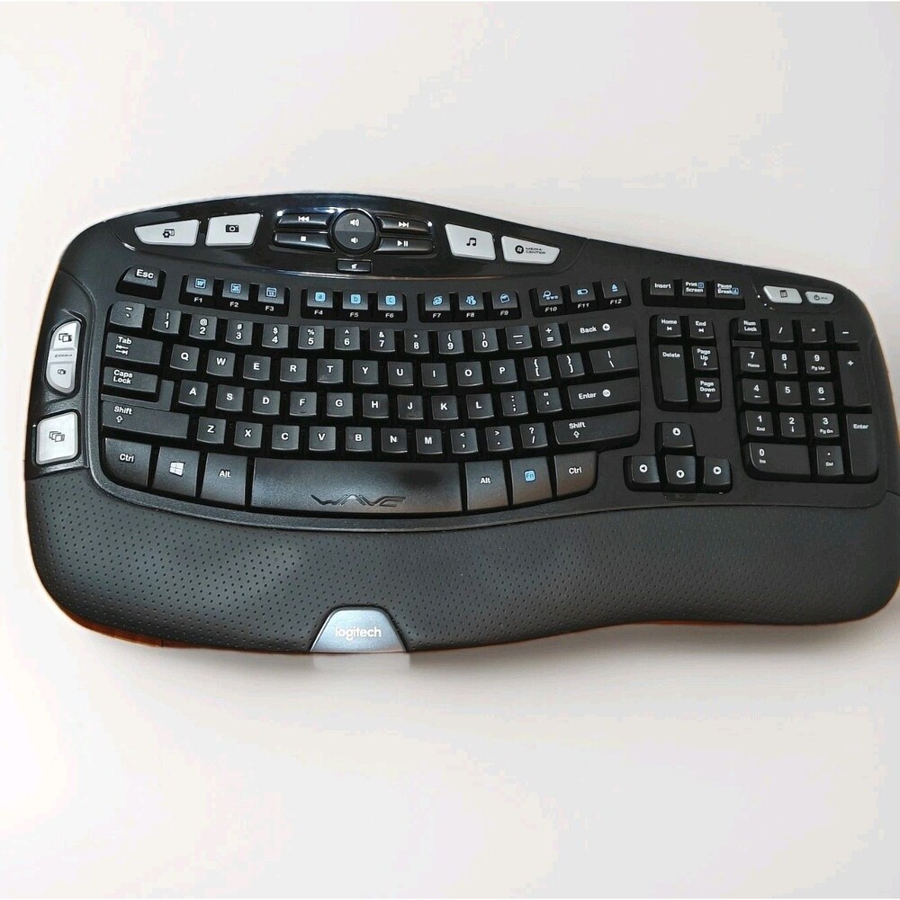 Logitech K350 Wireless Comfort Wave Ergonomic Keyboard, No USB Dongle